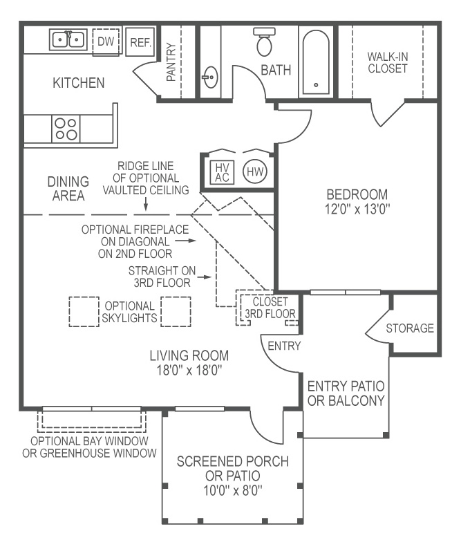 Beautiful and spacious 1 bedroom 1 bathroom unit with updated kitchen and eat-in dining room.